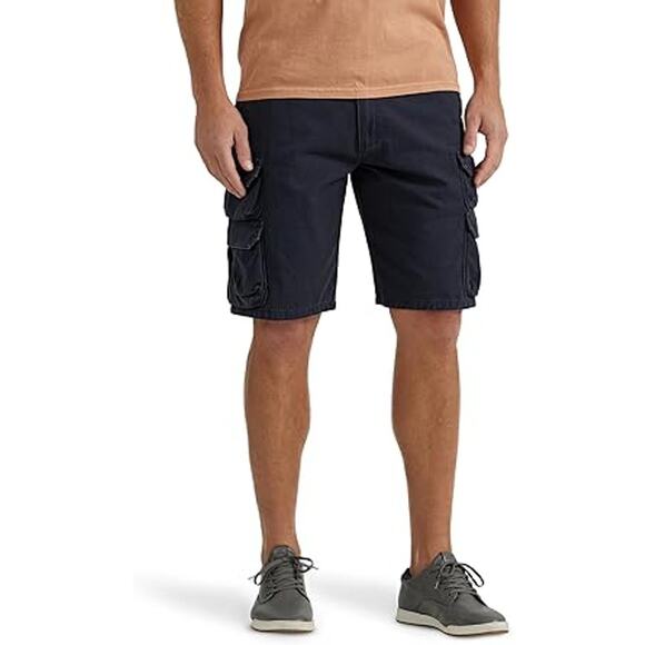 WRANGLER AUTHENTICS Men's Premium Twill Cargo Short Size 46 In Dark Navy - Picture 1 of 16